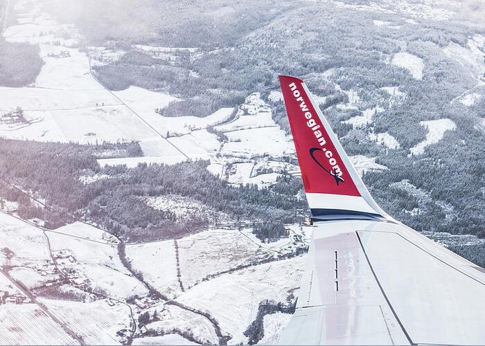 Norwegian Greeting Card featuring the photograph Norwegian aerial by Christoffer Ljung
