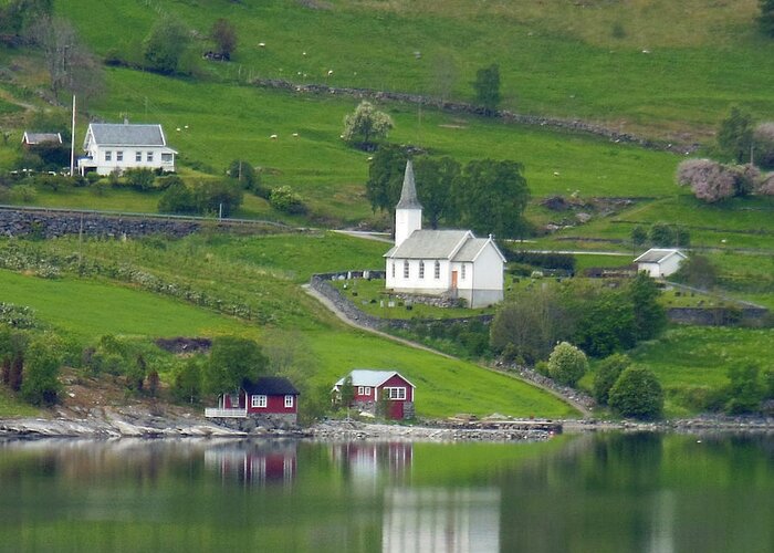 Norway Greeting Card featuring the photograph Norwegian Church by Susan Lafleur