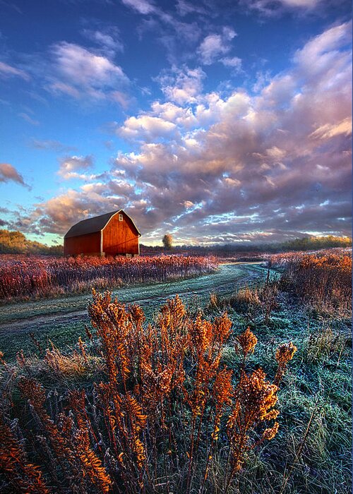 Barn Greeting Card featuring the photograph Not All Roads Are Paved by Phil Koch