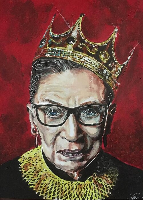 Ruth Bader Ginsburg Greeting Card featuring the painting Notorious RBG by Joel Tesch