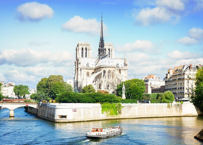 Notre-dame Greeting Card featuring the photograph Notre Dame cathedral, Paris France by Anastasy Yarmolovich
