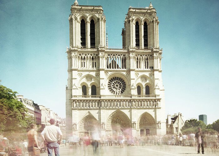 1x1 Greeting Card featuring the photograph Notre Dame by Hannes Cmarits