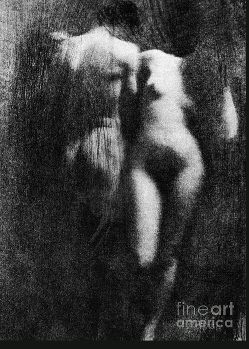 1910 Greeting Card featuring the photograph Nude Couple, 1910 by Granger