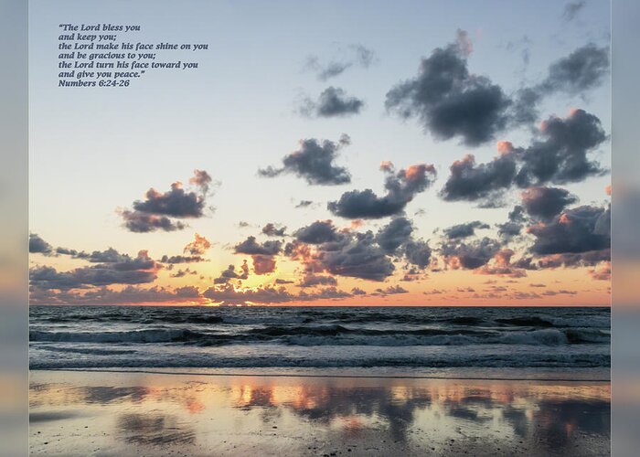 Daily Scripture Greeting Card featuring the photograph Numbers 6 24-26 by Dawn Currie
