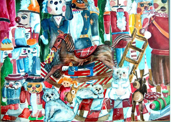 Nutcracker Greeting Card featuring the painting Nutcracker Suite by Mindy Newman
