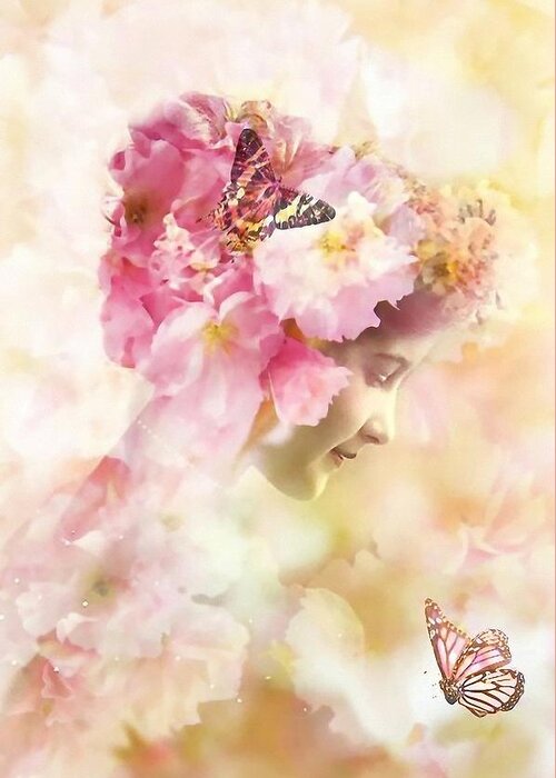 Fairy Greeting Card featuring the digital art Nymph of May by Lilia D