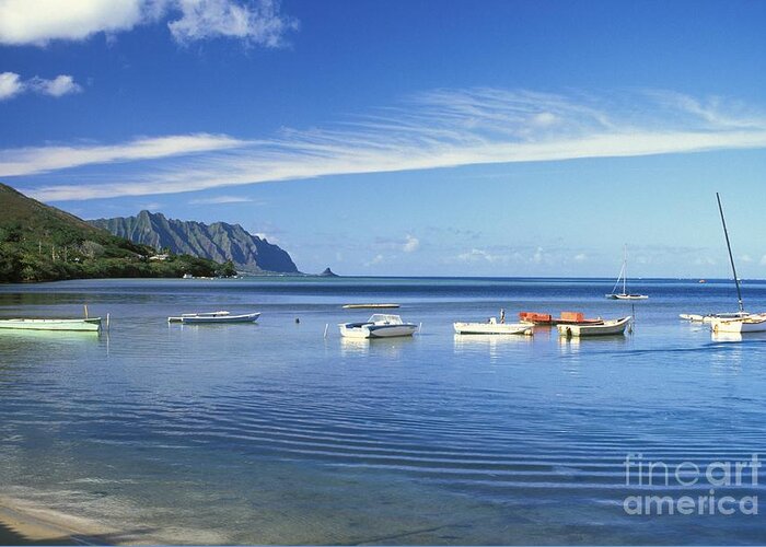 Afternoon Greeting Card featuring the photograph Oahu, Kaneohe by Peter French - Printscapes