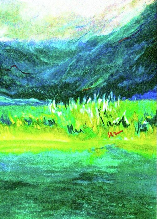 Abstract Greeting Card featuring the pastel Oahu by Leizel Grant