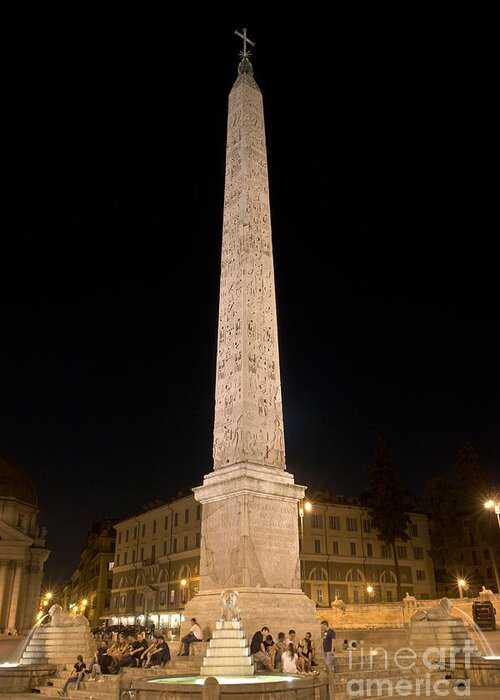 Obelisco Greeting Card featuring the photograph Obelisco Flaminio by Fabrizio Ruggeri