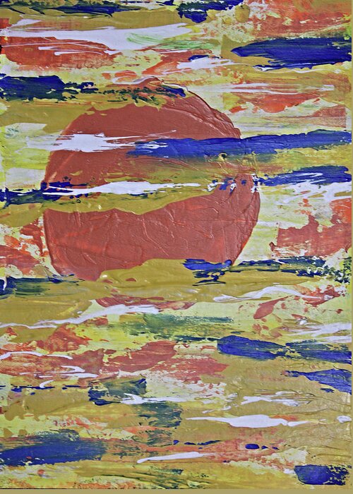 Orange Greeting Card featuring the painting Obscure Orange Abstract by April Burton