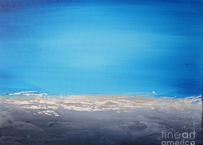 Blue Greeting Card featuring the painting Ocean Blue 5 by Preethi Mathialagan