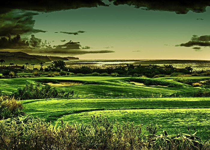 Golf Course Greeting Card featuring the photograph Ocean View Golf Course by Joseph Hollingsworth