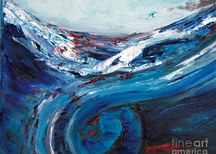 Surf Greeting Card featuring the painting Oceanscape by Tracey Lee Cassin