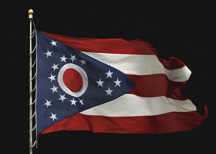 Ohio Greeting Card featuring the photograph Ohio State Flag by Steven Michael