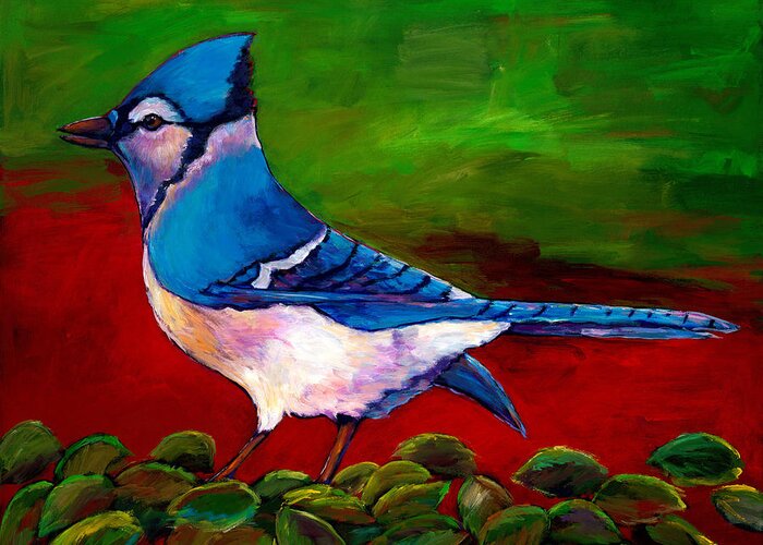 Wildlife Art Greeting Card featuring the painting Old Blue by Johnathan Harris
