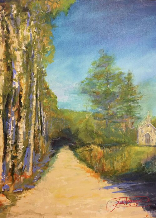 Painting Greeting Card featuring the painting Old Country Church by Jack Diamond