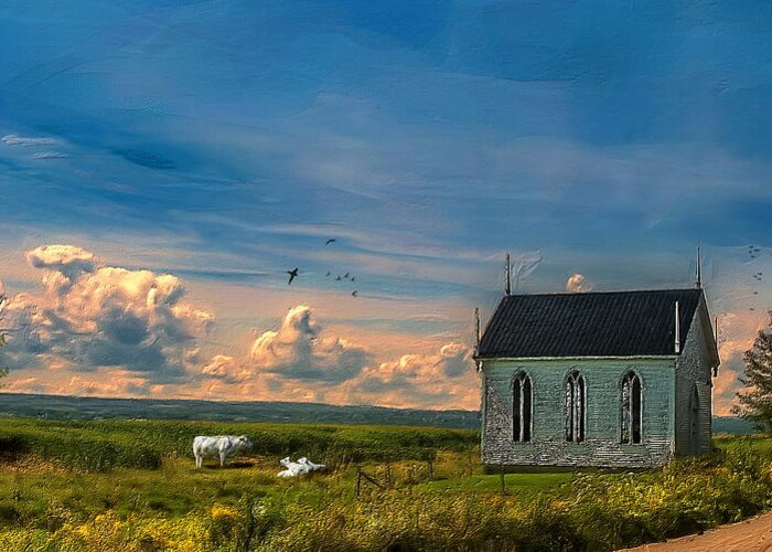 Bird Greeting Card featuring the photograph Old Evangeline Church by Ken Morris
