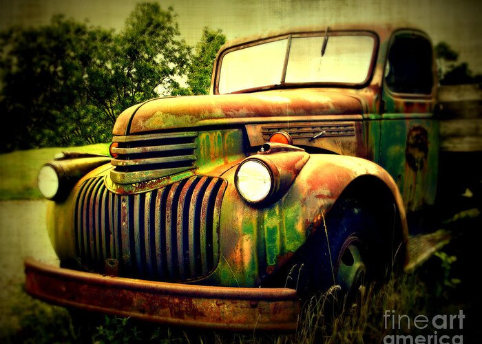 Truck Greeting Card featuring the photograph Old Flatbed 2 by Perry Webster
