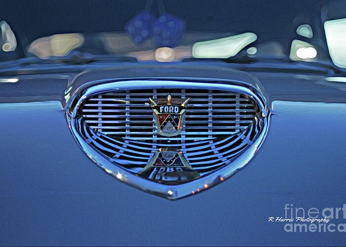 Cars Greeting Card featuring the photograph Old Ford Hood Scoop by Randy Harris