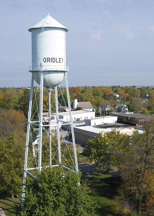 Old Gridley Water Tower Greeting Card featuring the photograph Old Gridley Water Tower by Dylan Punke