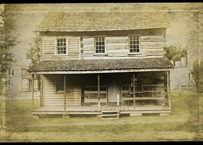 Original Photograph Of Historical Log Cabin In Vermont Greeting Card featuring the photograph Old Log Cabin by Joan Reese