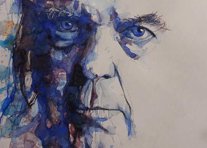 Neil Young Greeting Card featuring the painting Old Man - Neil Young by Paul Lovering