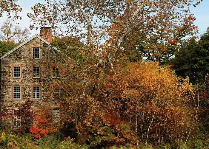 Autumn Greeting Card featuring the photograph Old Mill in Autumn by Cate Franklyn