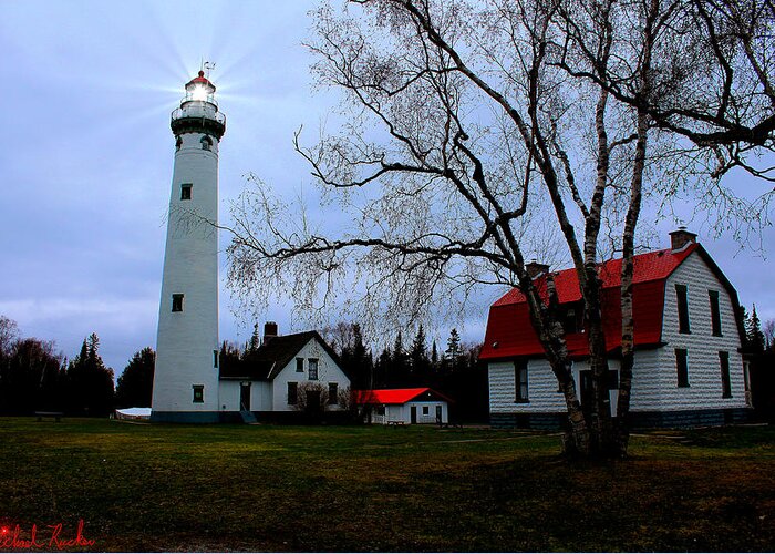 Lighthouse Greeting Card featuring the photograph Old Presque Isle Lighthouse by Michael Rucker