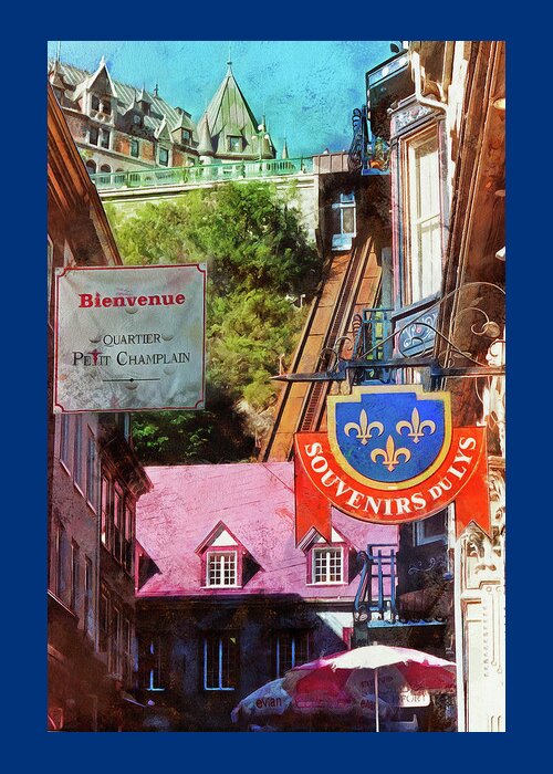 Hdr Greeting Card featuring the photograph Old Quebec City Funicular by Thom Zehrfeld