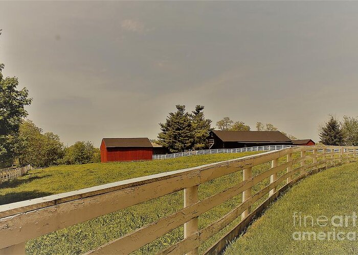 Landscape Greeting Card featuring the photograph Old Red Barn by Carol Riddle