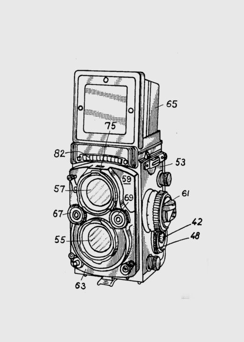 Camera Greeting Card featuring the digital art Old Rollie Vintage Camera T-shirt by Edward Fielding