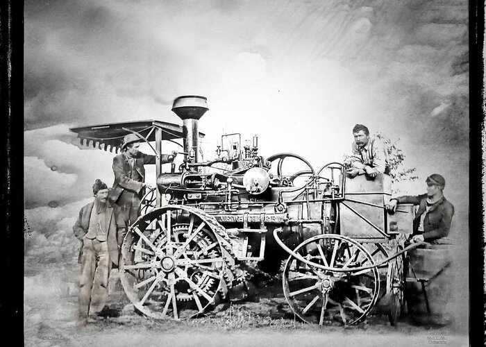 Mark T. Allen Greeting Card featuring the photograph Old Steam Tractor by Mark Allen