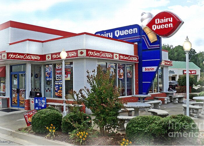 Dairy Queen Greeting Card featuring the photograph Old Timey Dairy Queen by Pat Davidson