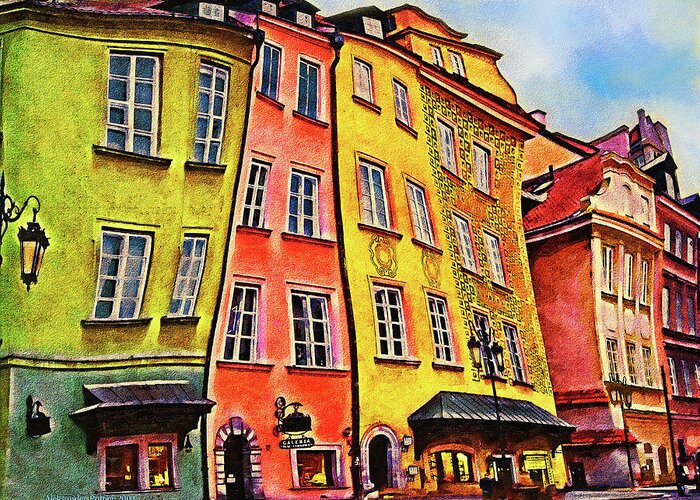 Old Town Greeting Card featuring the photograph Old Town in Warsaw #4 by Aleksander Rotner