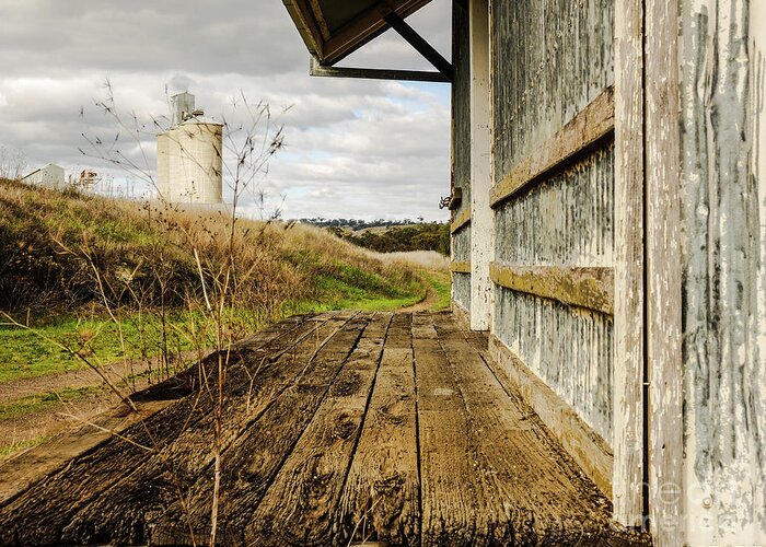 Forgotten Silos And Building In Rural Merriwa By Lexa Harpell Greeting Card featuring the photograph Old Train Stop by Lexa Harpell
