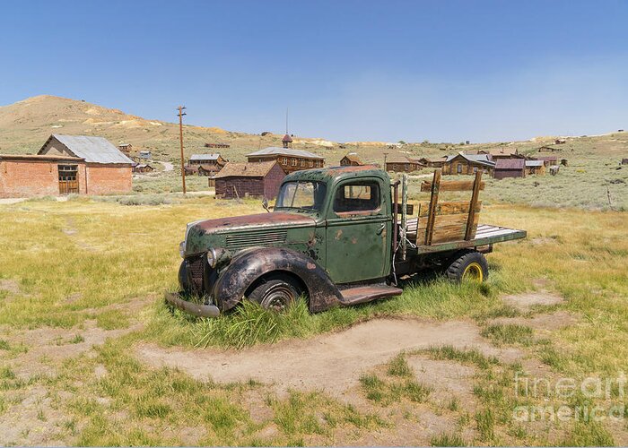 Wingsdomain Greeting Card featuring the photograph Old Truck at The Ghost Town of Bodie California dsc4380 by Wingsdomain Art and Photography