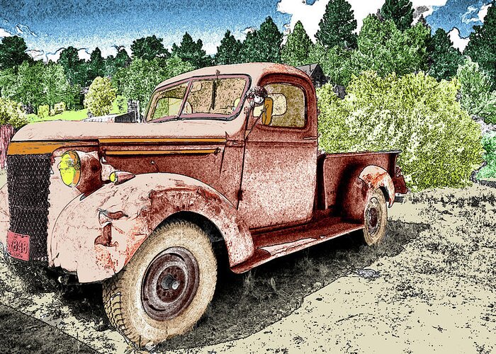 Fine Art Photography. Old Painted Truck Photography. Old Trucks. Digtal Photography. Fine Wall Art Truck Greeting Cards. Fine Art Gallery Truck Photography. Landscape.nature. Mountain Art Photography. Mixed Media. Mixed Media Photography. Mixed Media Truck Photography. Greeting Card featuring the photograph Old Truck by James Steele