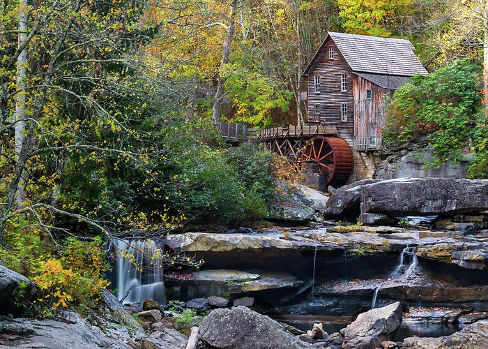 Babcock State Park Greeting Card featuring the photograph Old Virginia Mill in Autumn Colors by Norma Brandsberg
