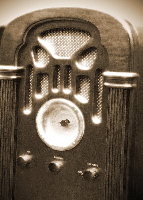 Wooden Radio Greeting Card featuring the photograph Old Wooden Radio by Mike McGlothlen