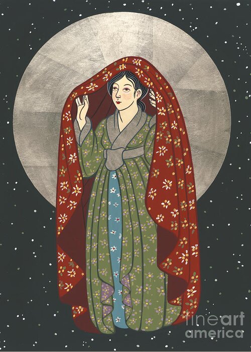 Olga's Kuan Yin Greeting Card featuring the painting Olga's Kuan Yin 204 by William Hart McNichols