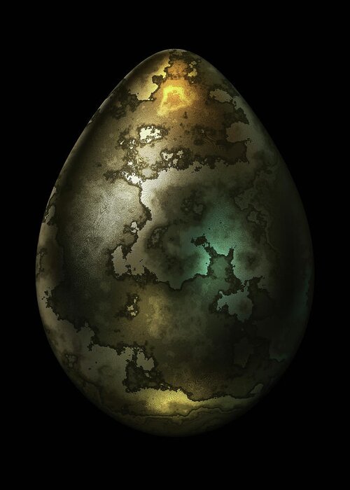 Series Greeting Card featuring the digital art Olive Gold Egg by Hakon Soreide