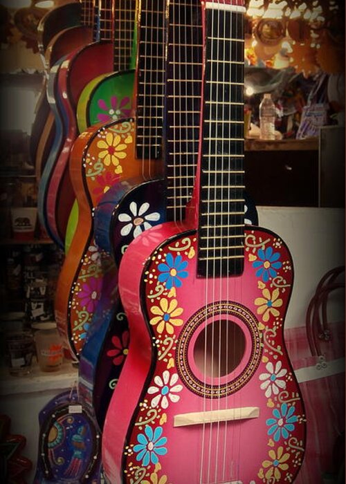 Guitar Greeting Card featuring the photograph Olvera Street Vendors by Karyn Robinson