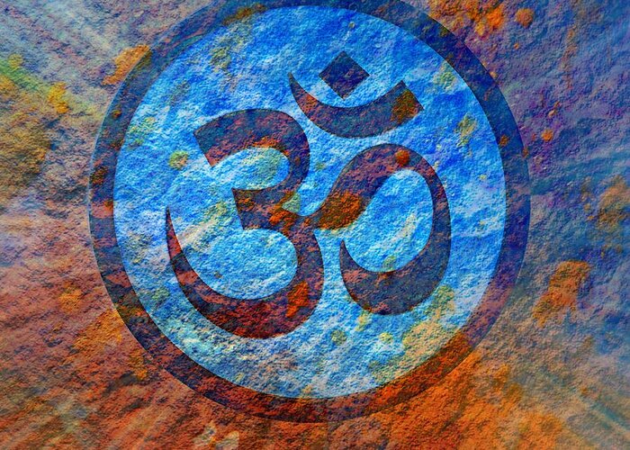 Om Greeting Card featuring the painting Om by Ally White