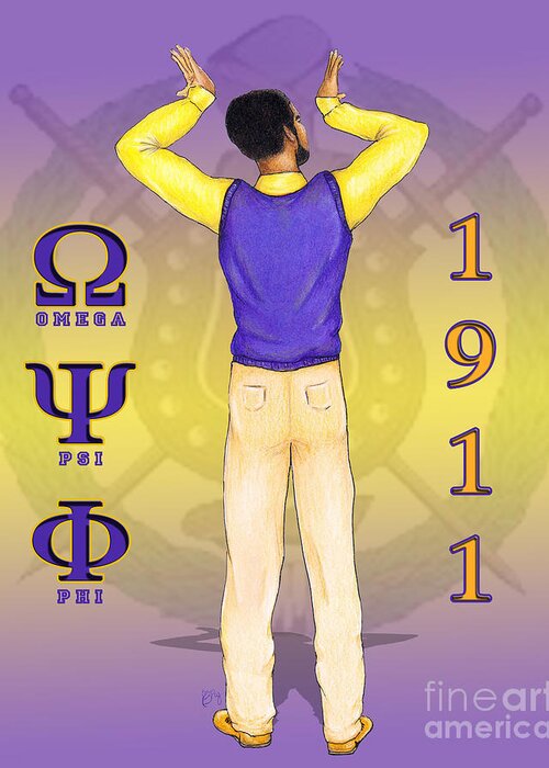 Omega Greeting Card featuring the digital art Omega Psi Phi by BFly Designs