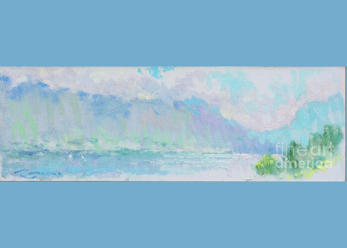 Lake Painting Greeting Card featuring the painting Sunday Kisses by Jerry Fresia
