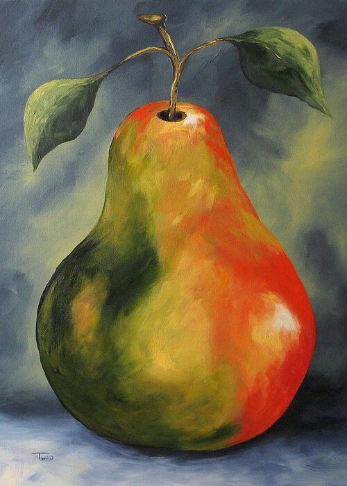 Pear Greeting Card featuring the painting One Big Pear by Torrie Smiley