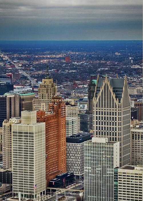 Detroit Greeting Card featuring the photograph One Detroit by Winnie Chrzanowski