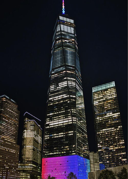 Architecture Greeting Card featuring the photograph One World Trade Center by Mark Dodd