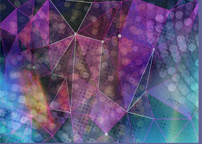 Open Greeting Card featuring the digital art Open Geometric by Linda Carruth