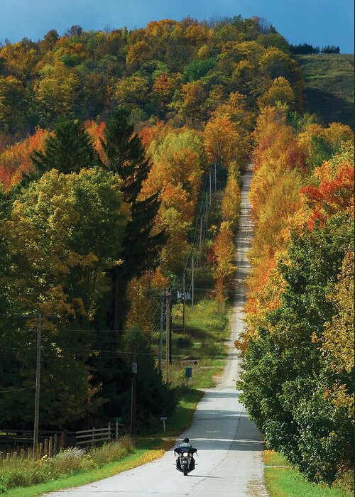 Fall Colors Greeting Card featuring the photograph Open Road Rider by Steve Somerville